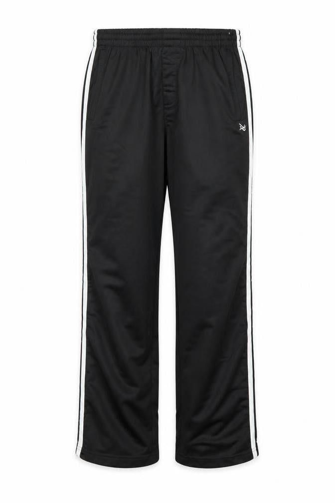 Front view of urban gang women’s black jogger trousers, size M, 27-inch leg