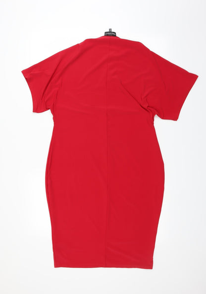 Next Womens Red   Pencil Dress  Size 8