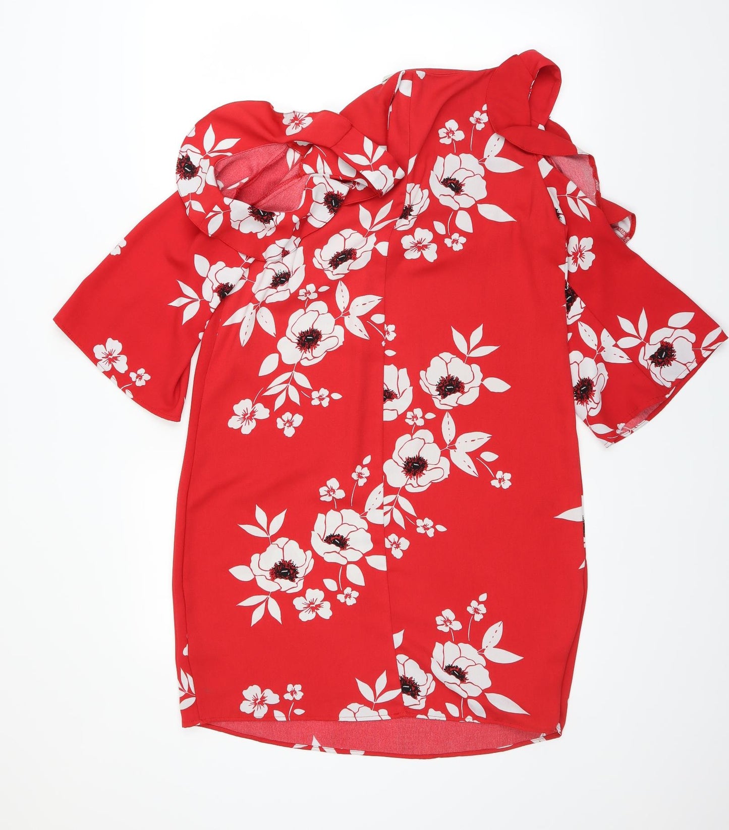 George Womens Red Floral  A-Line  Size 10