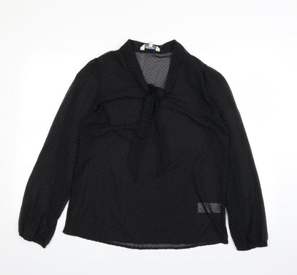 Additional front view of Peacocks women’s black basic blouse, size UK 12