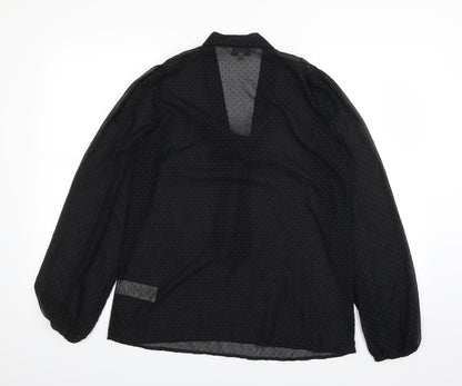 Back view of Peacocks women’s black basic blouse, size UK 12