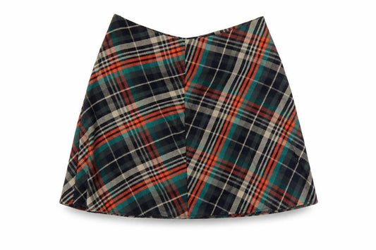 Front view of Primark women’s brown a-line skirt, size UK 8