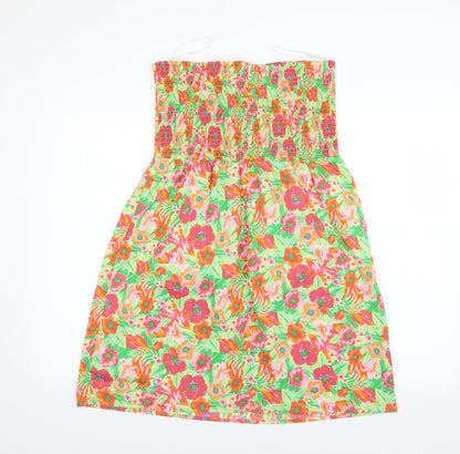Preloved Primark Womens Green Floral  Fit & Flare  Size M - Back