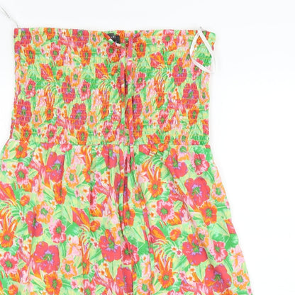 Preloved Primark Womens Green Floral  Fit & Flare  Size M - Detail