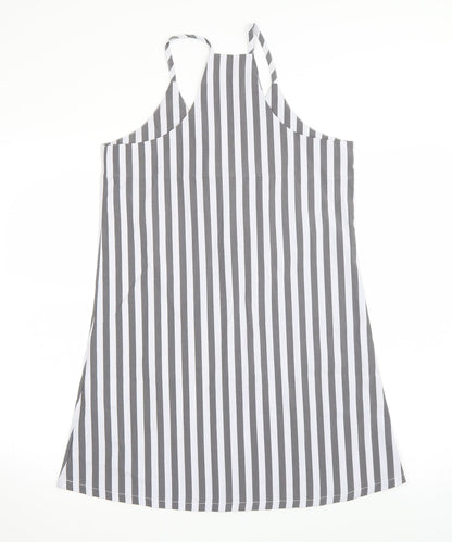 Preloved SheIn Womens Grey Striped  Tank Dress  Size S - Back