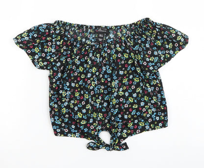 Additional front view of New Look girls’ multicoloured floral basic blouse, size 11, years