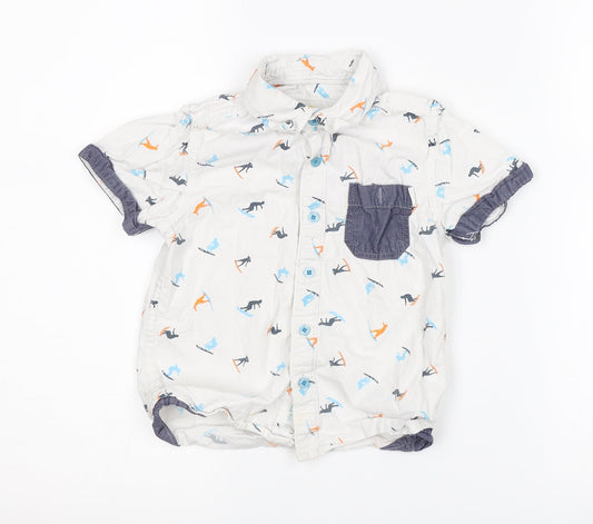point cove Boys White   Basic Button-Up Size 2-3 Years  - surf