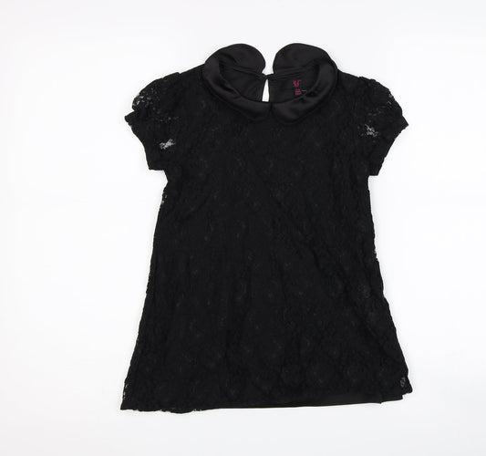 Young Dimension Girls Black   Basic T-Shirt Size 9-10 Years