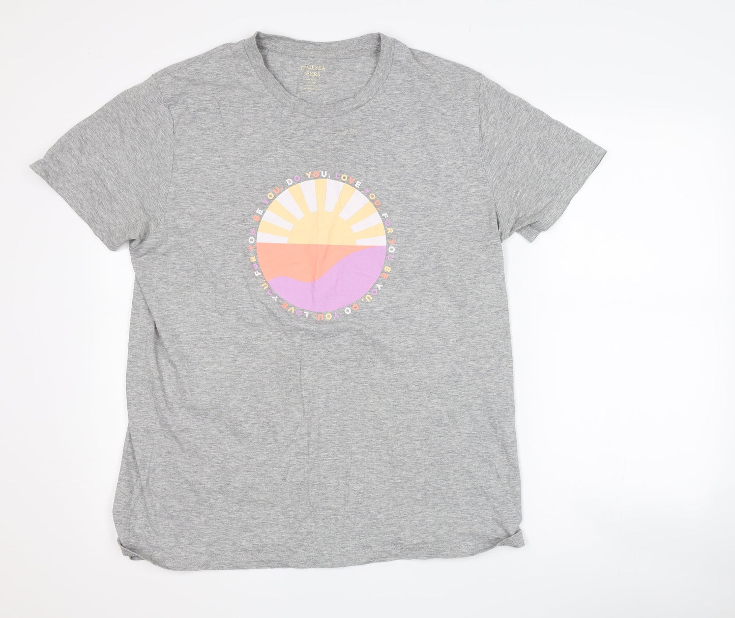 Chelsea peers Womens Grey   Basic T-Shirt Size L  - graphic
