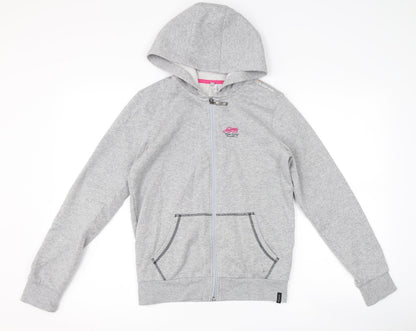 Additional front view of Decathlon girls’ grey full zip hoodie, size 12-13, years
