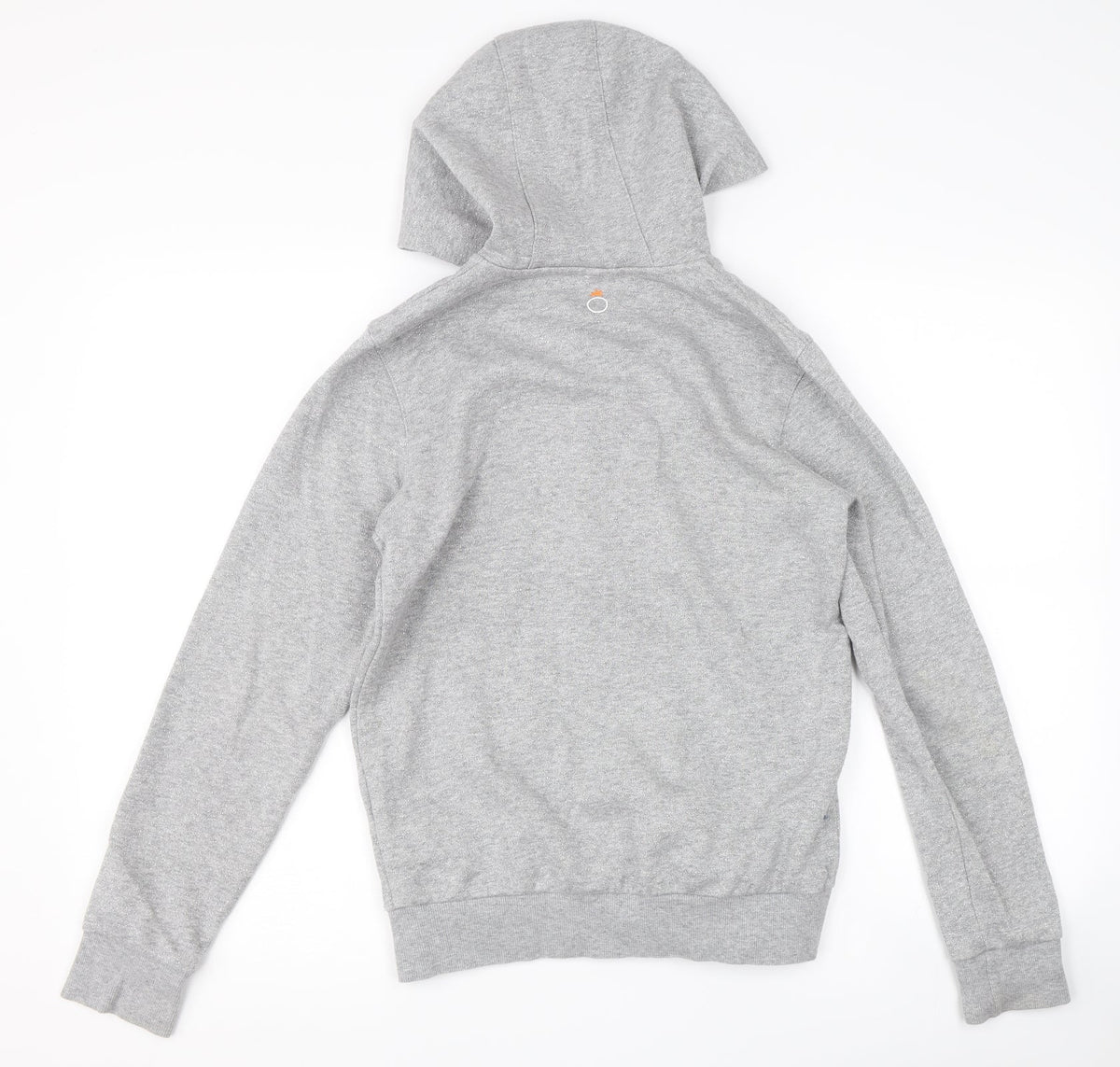 Back view of Decathlon girls’ grey full zip hoodie, size 12-13, years
