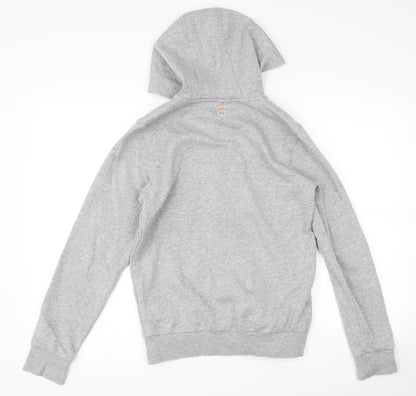 Back view of Decathlon girls’ grey full zip hoodie, size 12-13, years