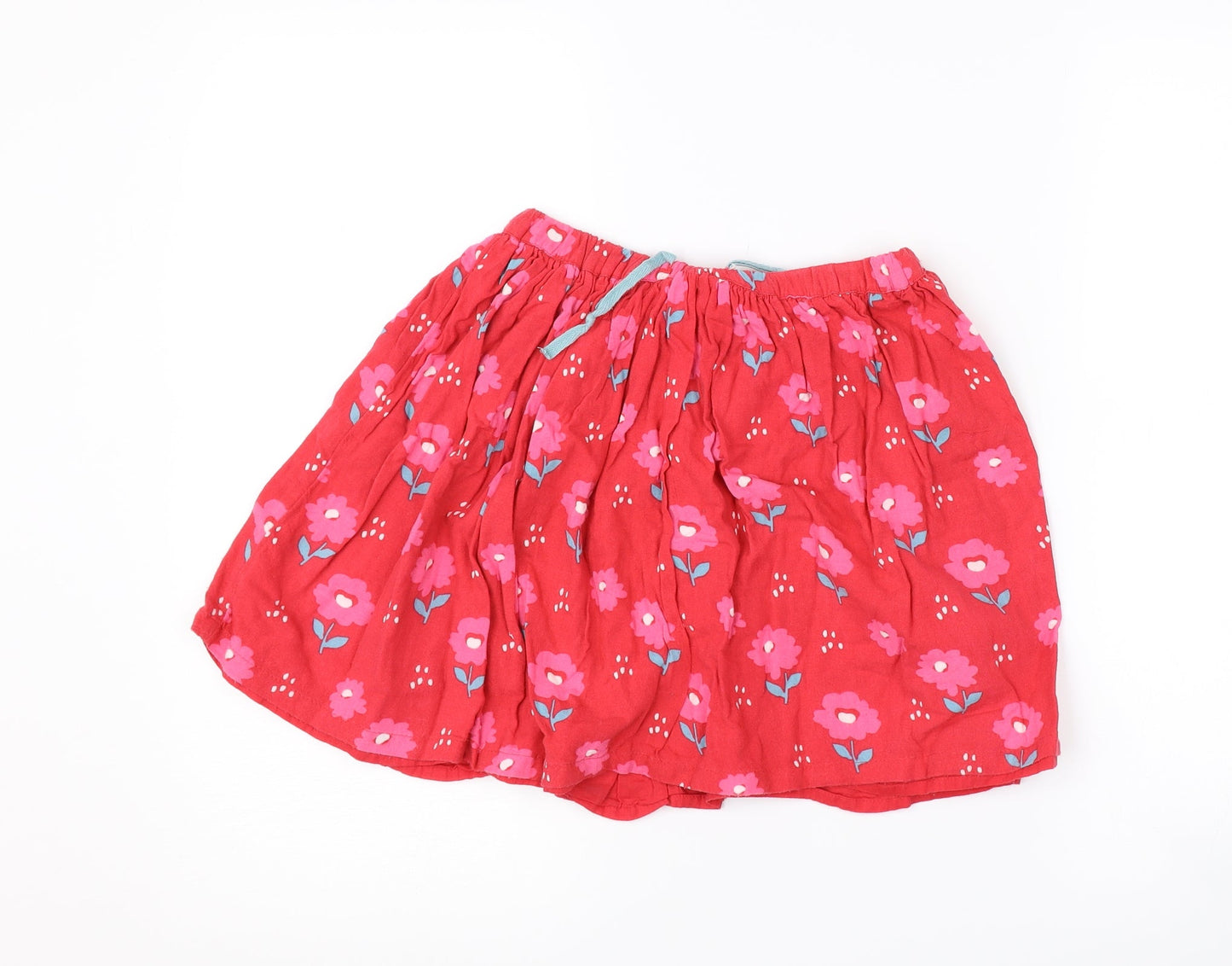 John Lewis Girls Red Floral  A-Line Skirt Size 8 Years