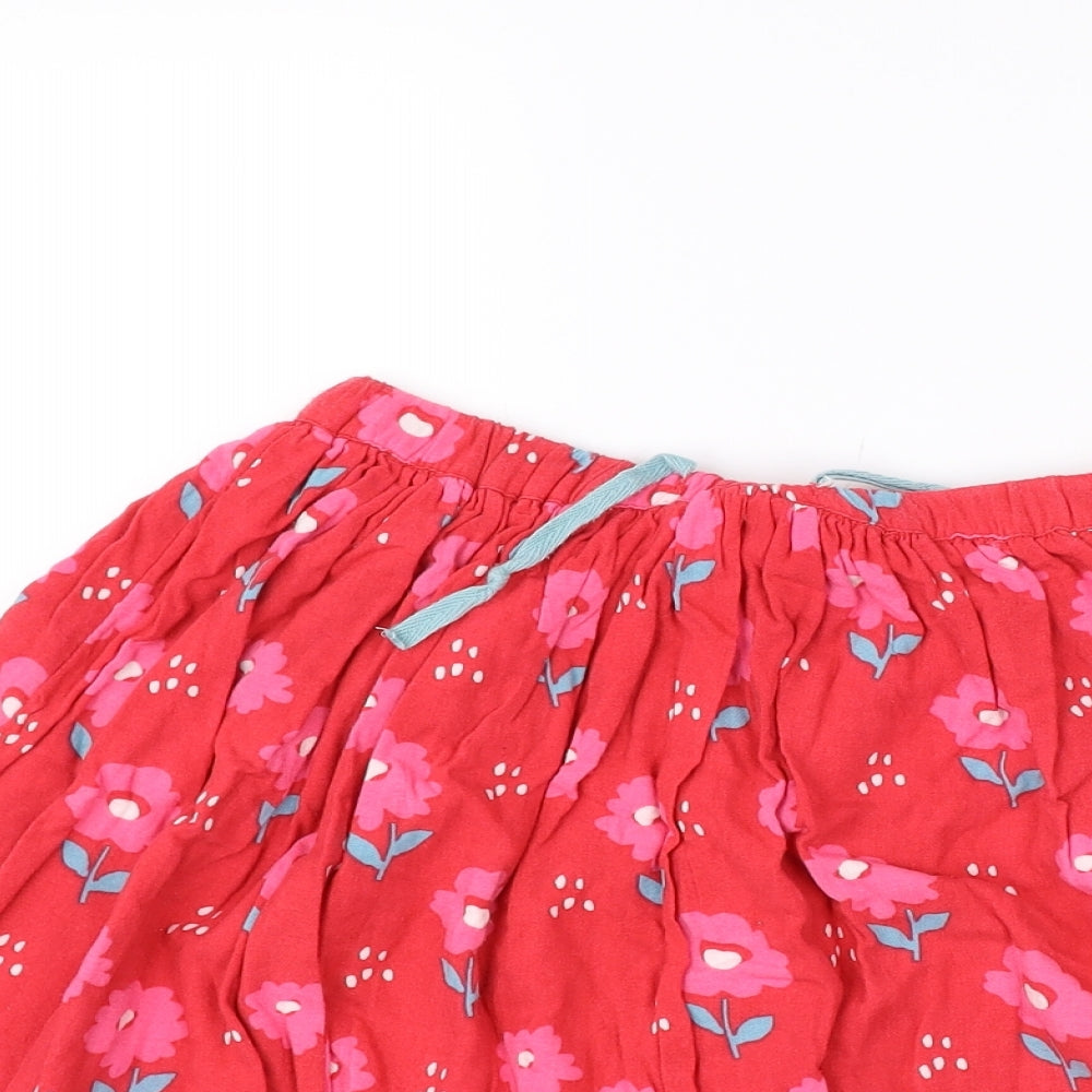 John Lewis Girls Red Floral  A-Line Skirt Size 8 Years