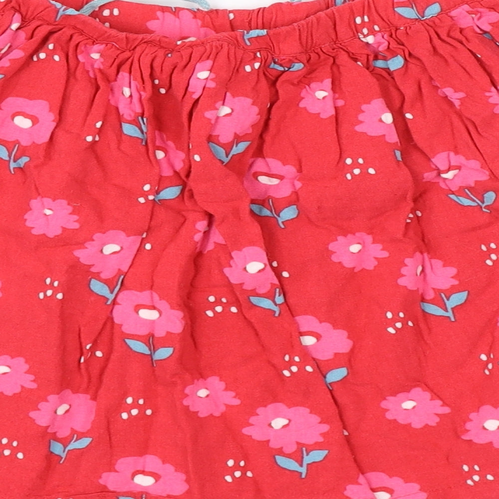 John Lewis Girls Red Floral  A-Line Skirt Size 8 Years