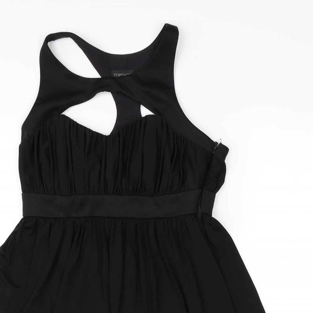 Topshop Womens Black   A-Line  Size 10  - Cut Out Neckline