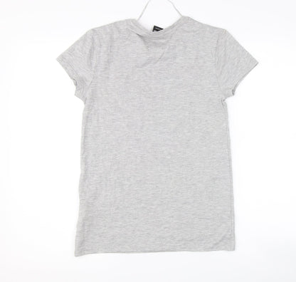 Back view of Primark women’s grey basic t-shirt, size UK 4, - super mario