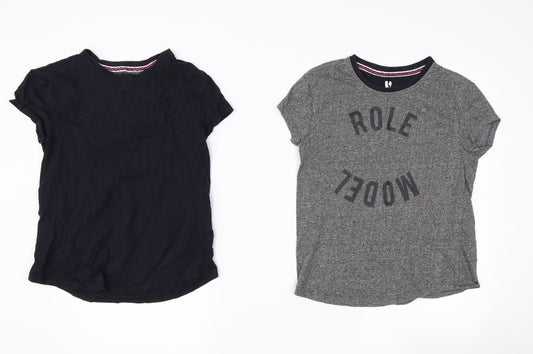 Very Girls Grey   Basic T-Shirt Size 9-10 Years  - 2 PACK