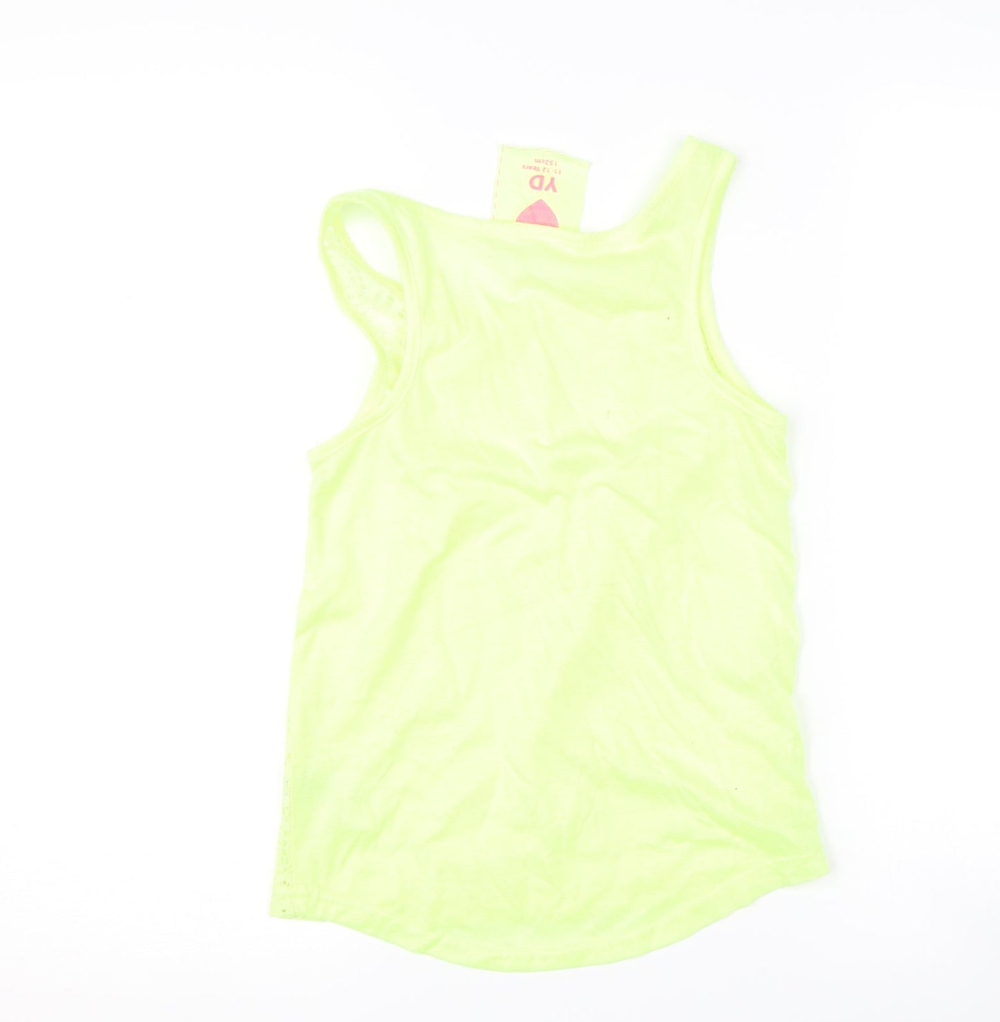 Young Dimension Girls Yellow   Basic Tank Size 11-12 Years  - neon