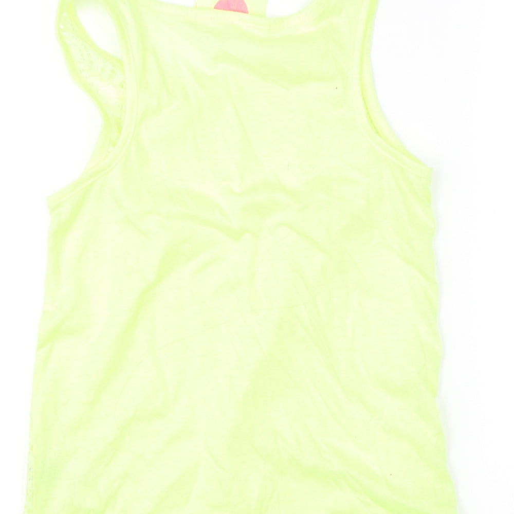 Young Dimension Girls Yellow   Basic Tank Size 11-12 Years  - neon