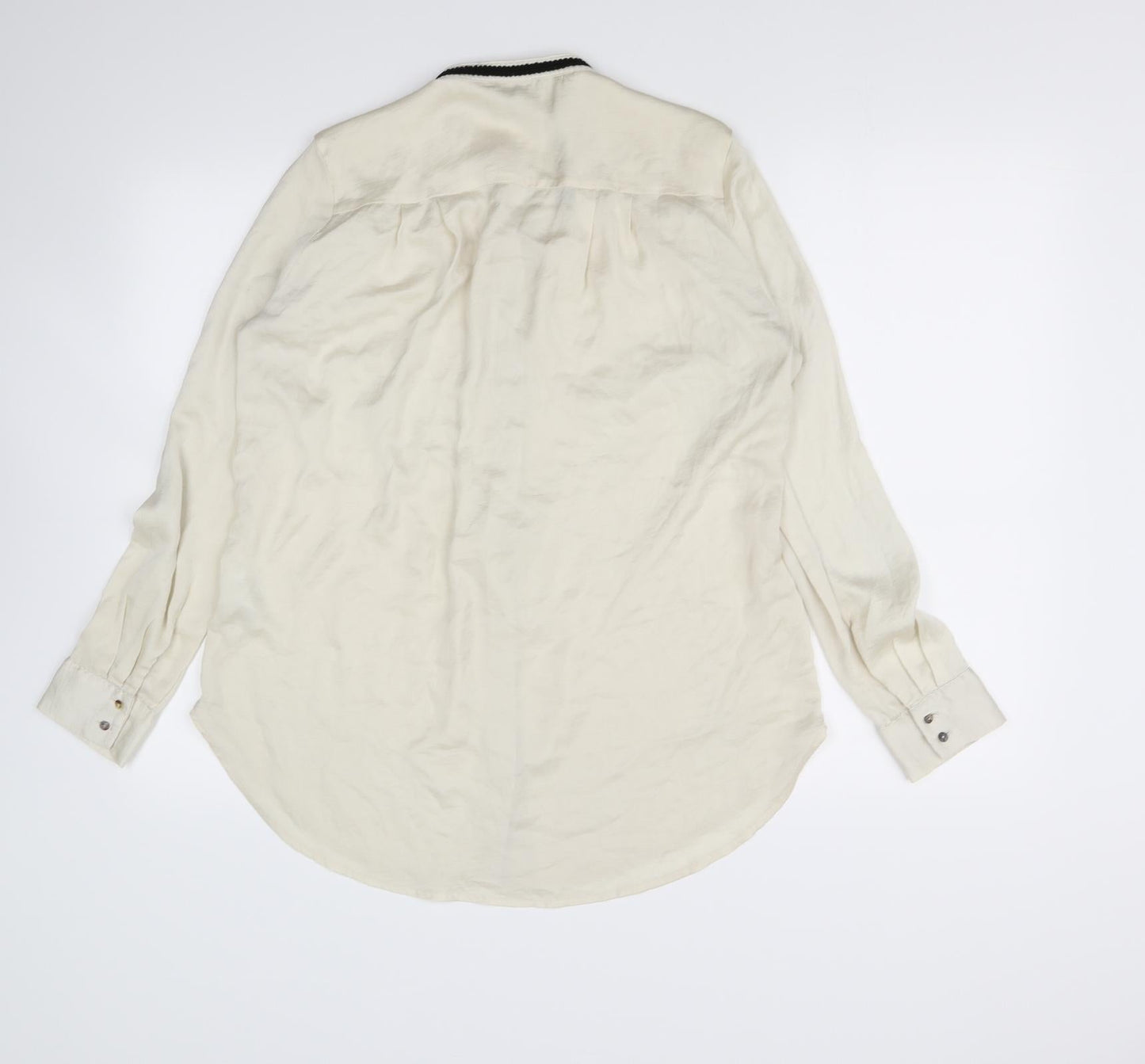 H&M Womens Beige   Basic Button-Up Size 8