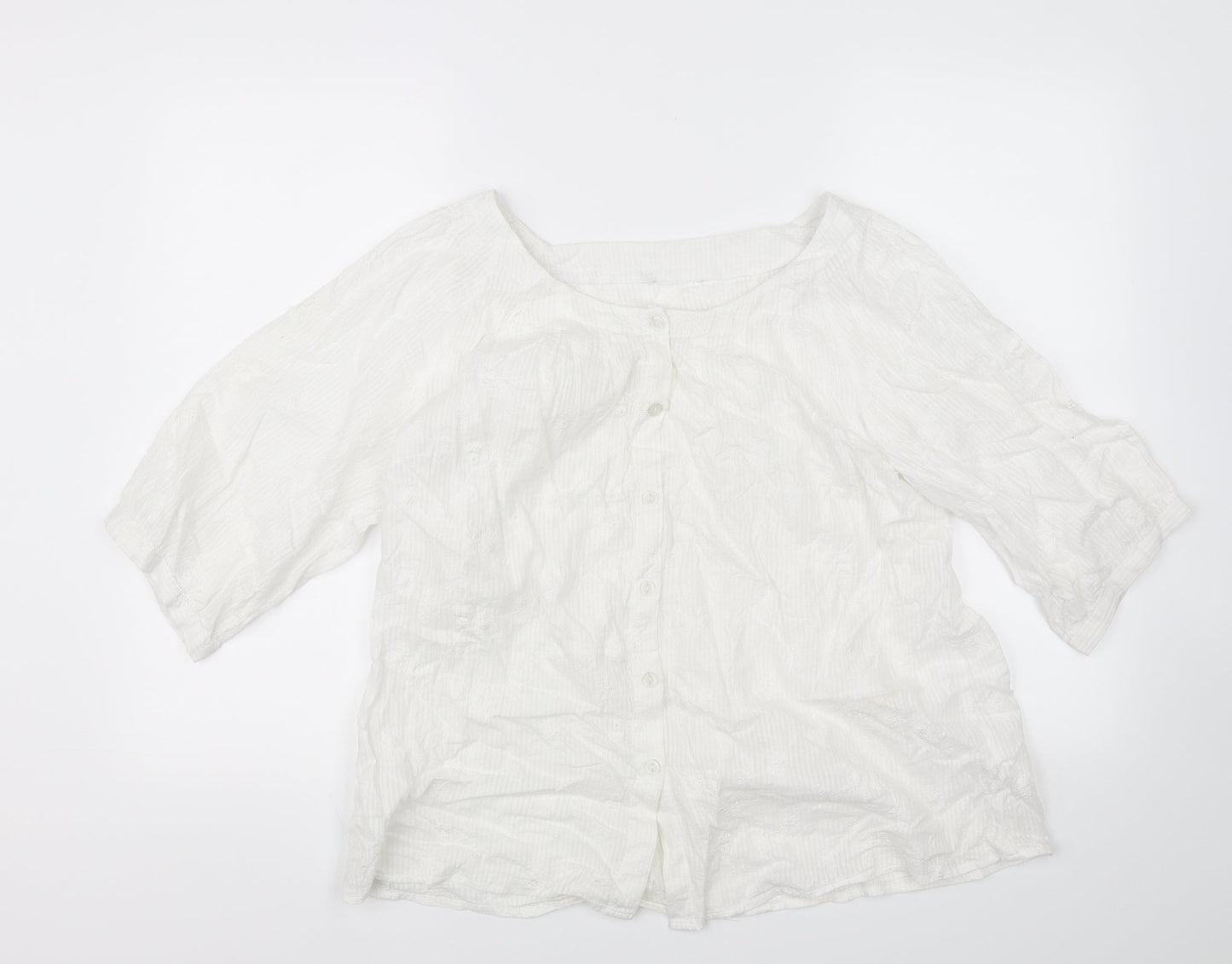 Preworn Womens White   Basic Blouse Size 18