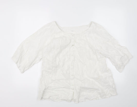 Preworn Womens White   Basic Blouse Size 18