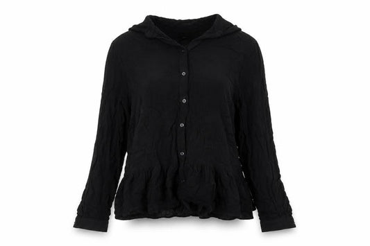 H&M Womens Black   Basic Button-Up Size 8