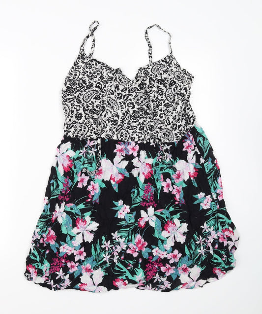 akasa Womens Blue Floral  Mini  Size 14
