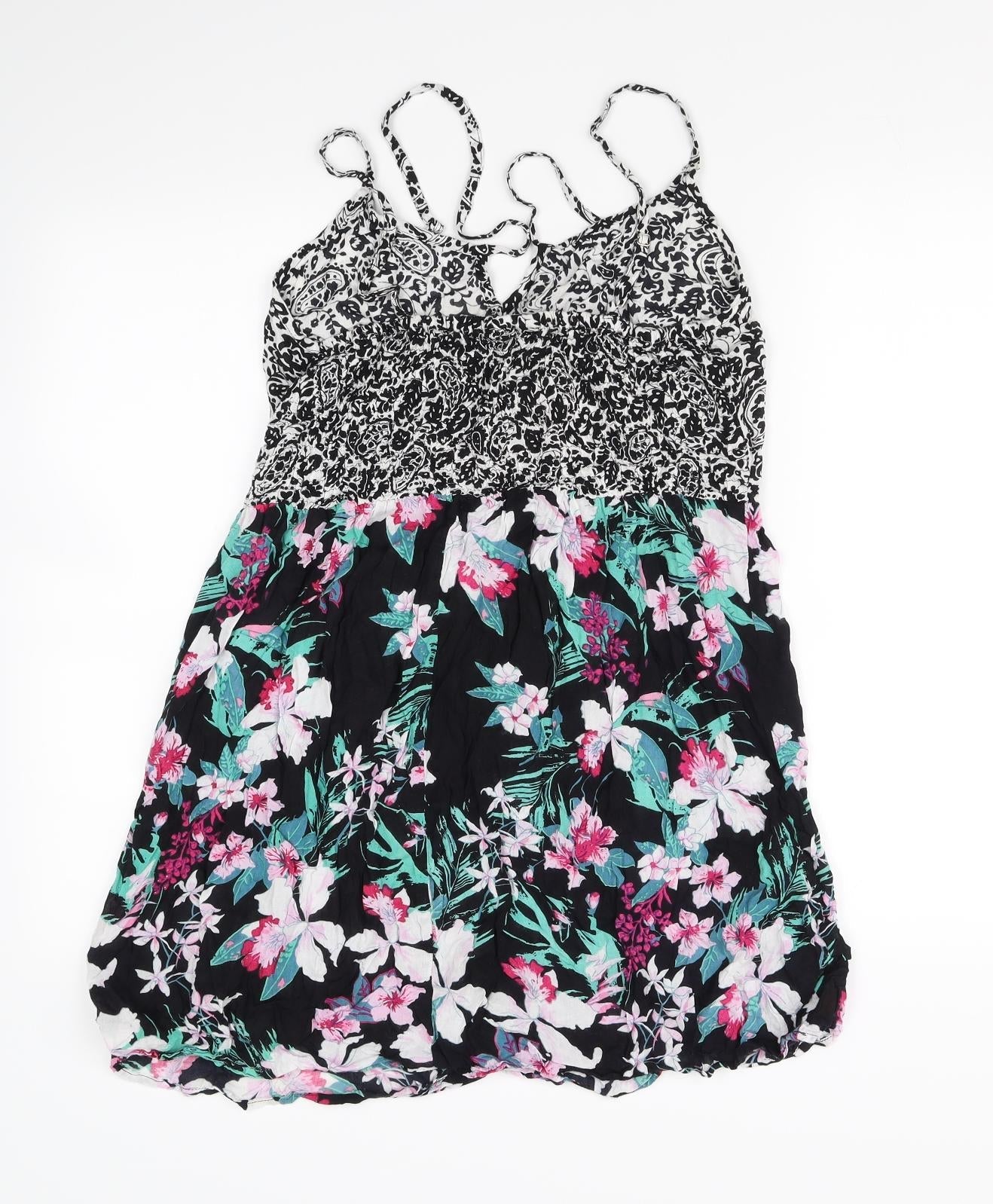 akasa Womens Blue Floral  Mini  Size 14