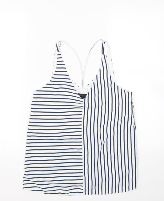 Topshop Womens Blue Striped  Basic Tank Size 8