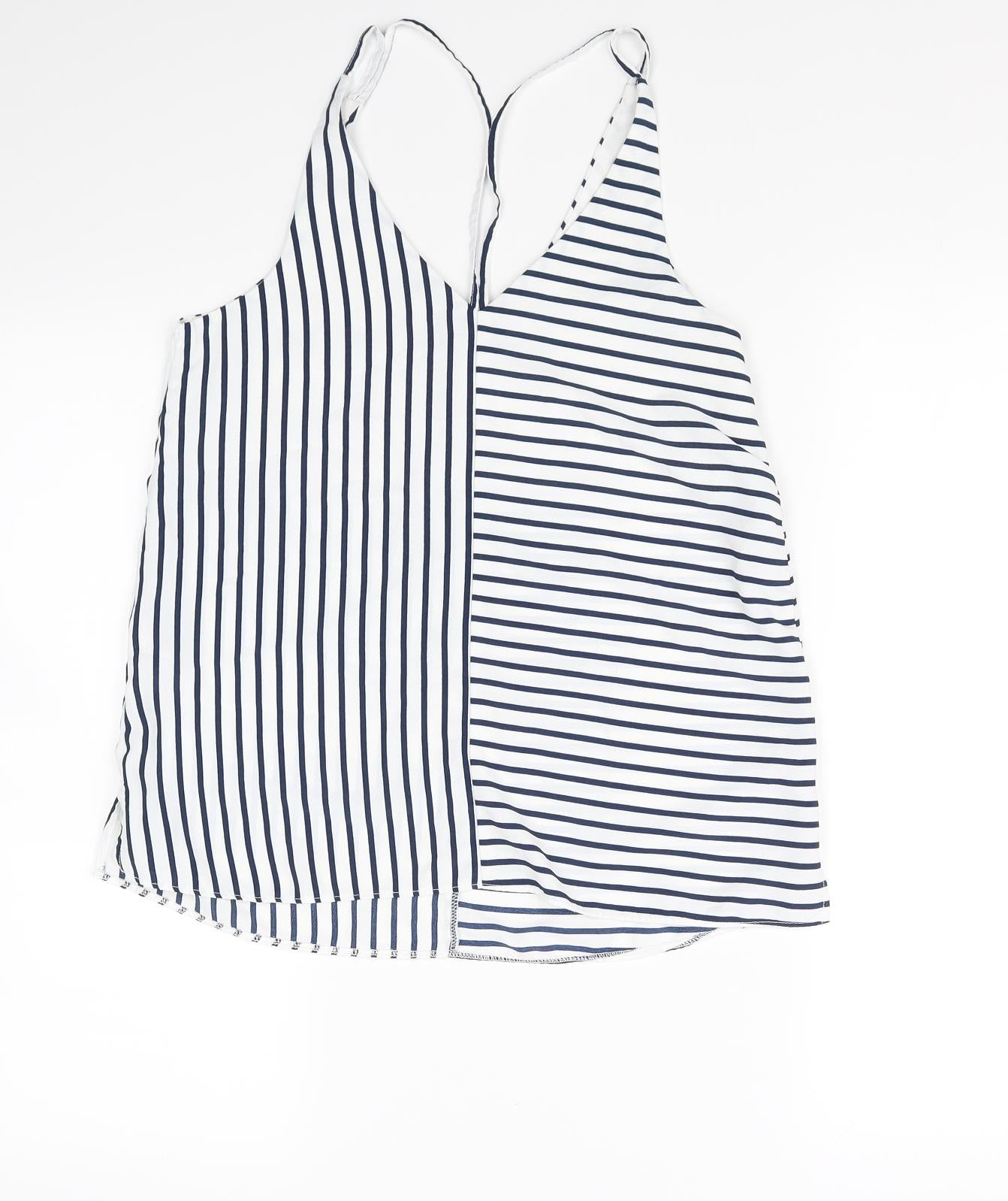 Topshop Womens Blue Striped  Basic Tank Size 8
