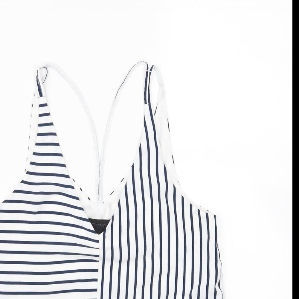Topshop Womens Blue Striped  Basic Tank Size 8