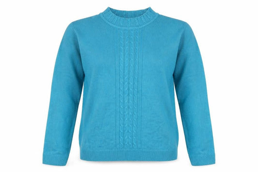 Front view of Isle women’s green jumper, size M