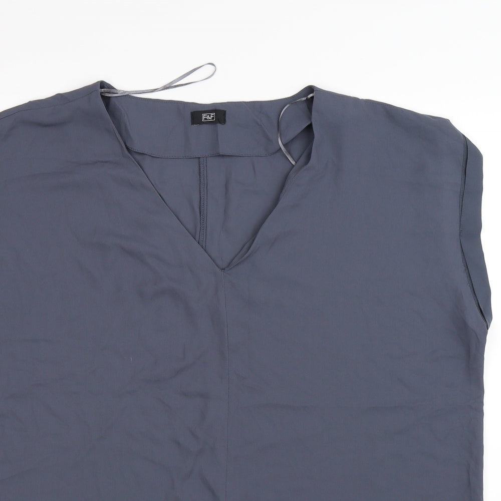 George Womens Grey  Chiffon Tunic T-Shirt Size 2