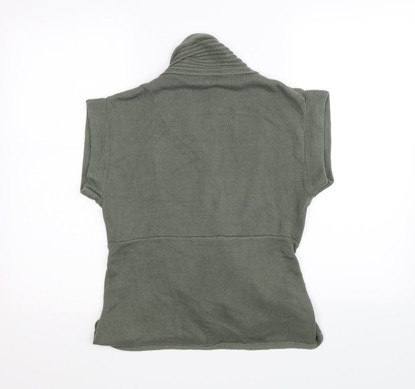 Moda Womens Green  Knit Wrap Jumper Size M  - waterfall front