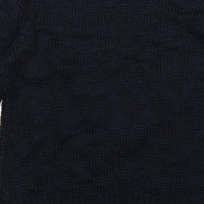 Brand and care label for Forever 21 women’s blue knit jumper, size M, - tassel front