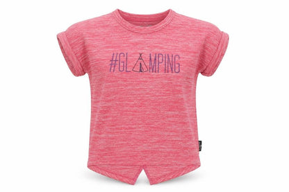 Front view of higear girls’ pink basic t-shirt, size 5-6, years - #glamping