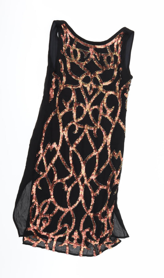 TD Womens Black Geometric  Shift  Size 10