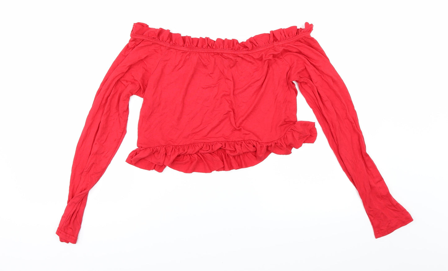 PRETTYLITTLETHING Womens Red   Cropped T-Shirt Size 16
