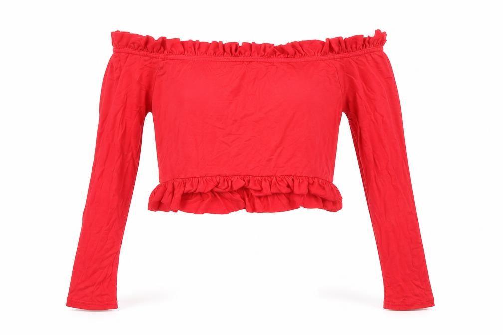 PRETTYLITTLETHING Womens Red   Cropped T-Shirt Size 16
