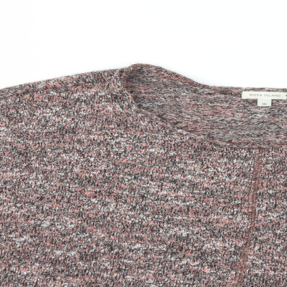 Close-up detail of River Island women’s red basic t-shirt, size UK 16