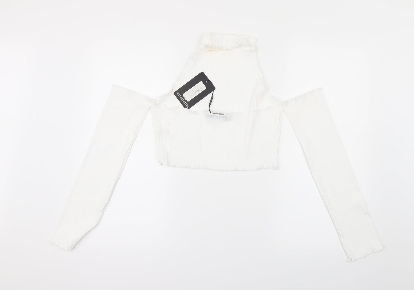 PRETTYLITTLETHING Womens White   Cropped T-Shirt Size 16