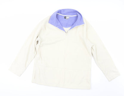 Front view of Active women’s ivory jacket, size UK 16