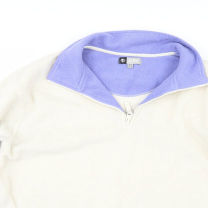 Close-up detail of Active women’s ivory jacket, size UK 16