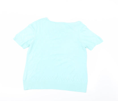 Back view of Debenhams women’s green jumper, size UK 18