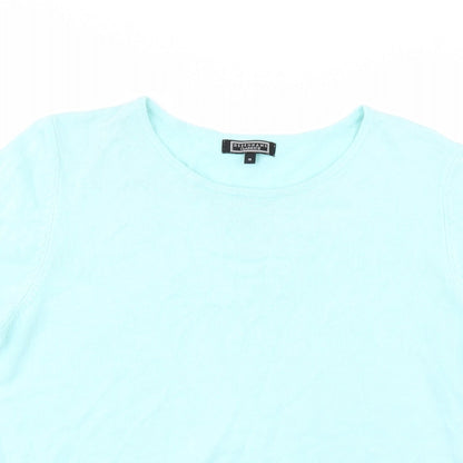 Close-up detail of Debenhams women’s green jumper, size UK 18