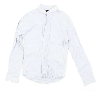 Additional front view of ASOS men’s blue dress shirt, size S