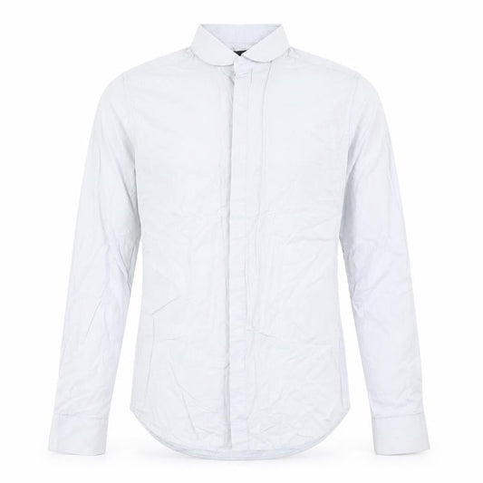 Front view of ASOS men’s blue dress shirt, size S