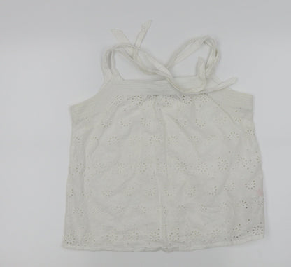 Additional front view of Dorothy Perkins women’s white floral basic tank, size UK 10